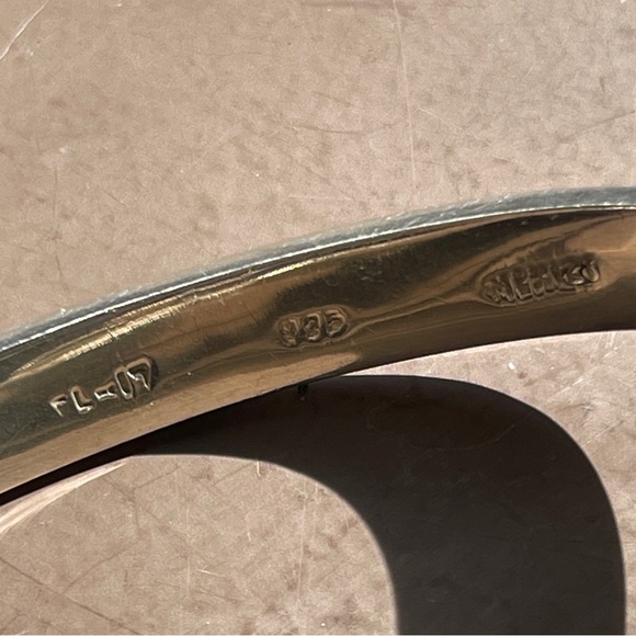 Vintage Heavy Taxco Aventurine Sterling Silver Hinged Cuff Floral Bracelet - Picture 8 of 9